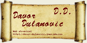 Davor Dulanović vizit kartica